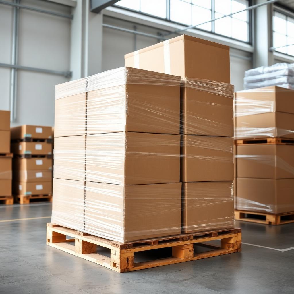 Fully stacked pallet ready to ship